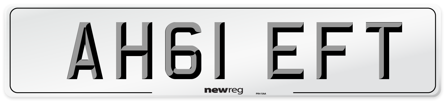 AH61 EFT Number Plate from New Reg